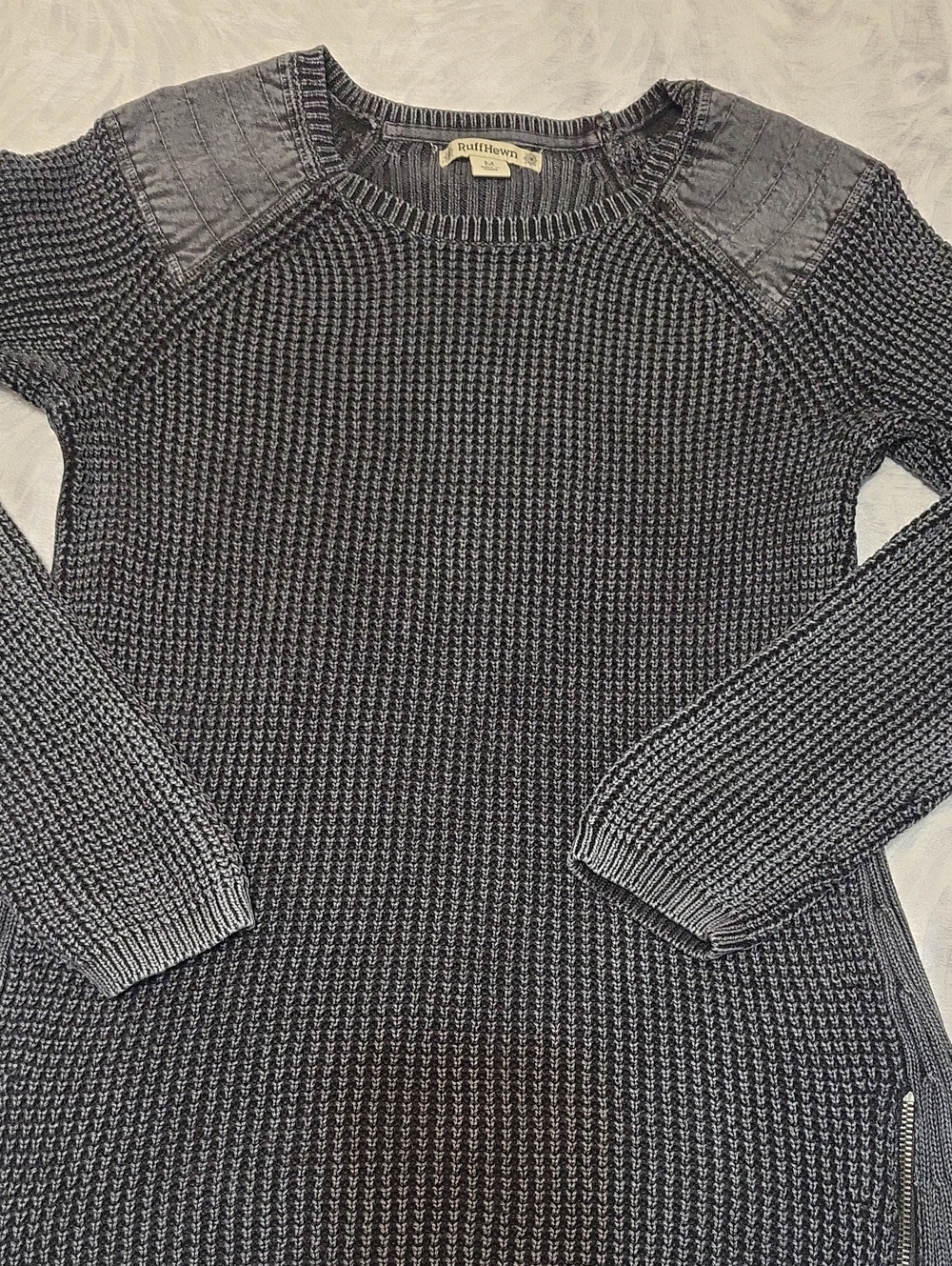 Ruff Hewn Charcoal Textured Crewneck Sweater